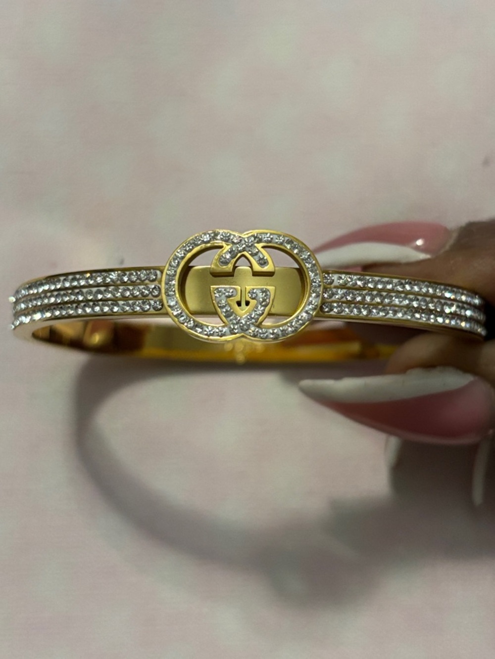 GG Gold & Diamond Bangle Bracelet